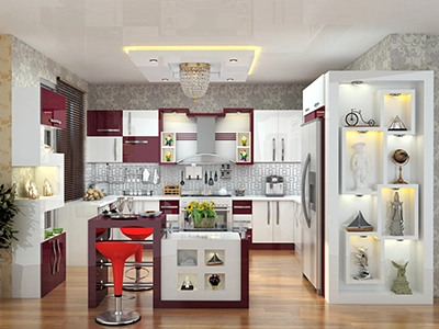 آشپزخانه مدرن و جزیره