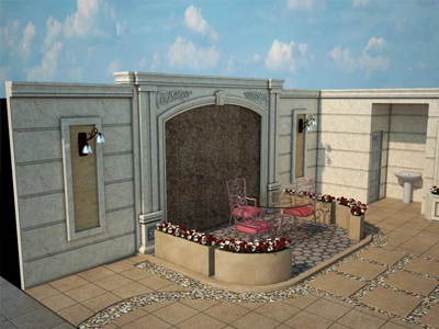 فضای حیاط و دیوار کلاسیک