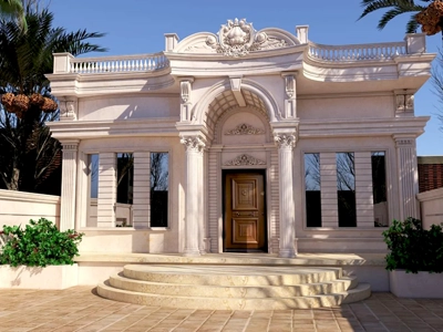 نمای ویلایی کلاسیک یک طبقه