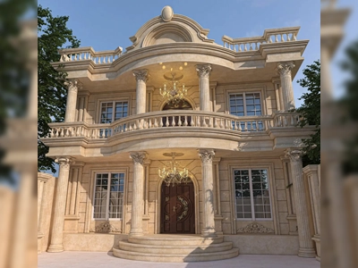 نمای کلاسیک ویلایی دو طبقه